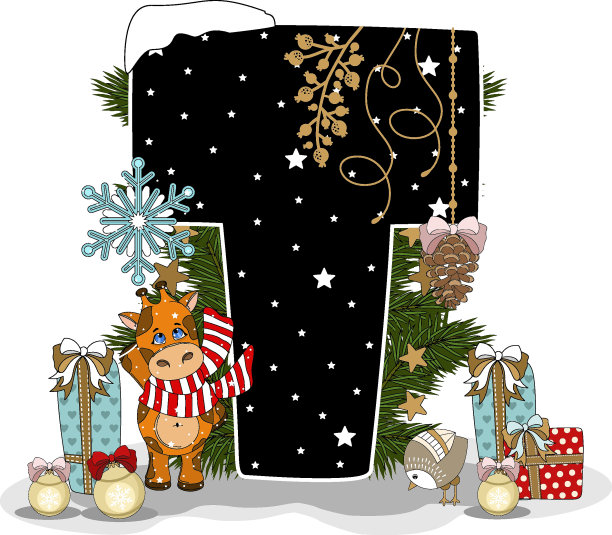 节日字母表圣诞主题。圣诞元素。圣诞字体，圣诞字体。矢量平面风格的插图。图片下载