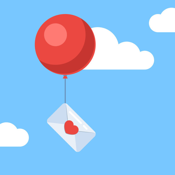 气球情书素材图片