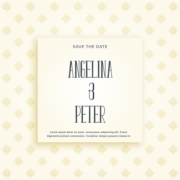 美丽的婚礼邀请卡模板图片下载