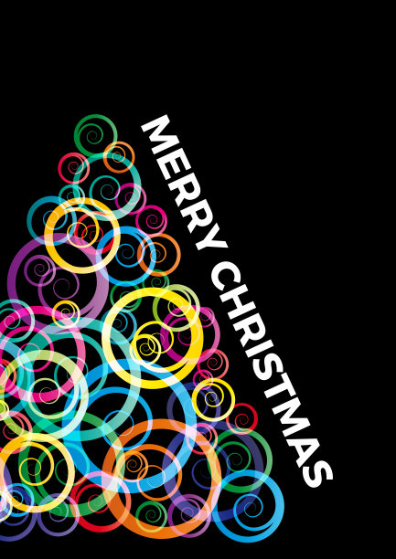 抽象圣诞树，垂直贺卡图片下载