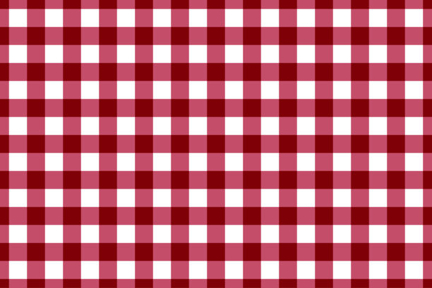 方格布桌布无缝图案在栗色和白色图片下载
