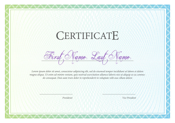 证书。模板文凭货币边界。图片下载