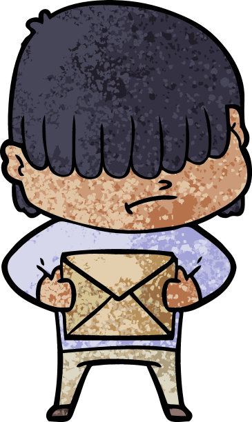 头发蓬乱的卡通男孩图片下载