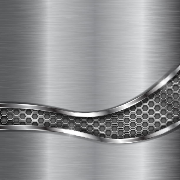 金属拉丝背景与穿孔波元件图片下载
