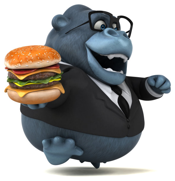 有趣的大猩猩- 3D插图图片下载