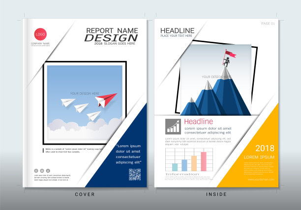 封面设计与照片背景空间，可适应年度报告，小册子，传单，传单，事实说明书，销售工具包，目录，杂志，小册子，作品集，海报，矢量模板A4大小。图片下载