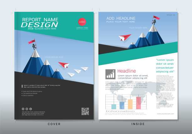 封面设计与照片背景空间，可适应年度报告，小册子，传单，传单，事实说明书，销售工具包，目录，杂志，小册子，作品集，海报，矢量模板A4大小。图片下载