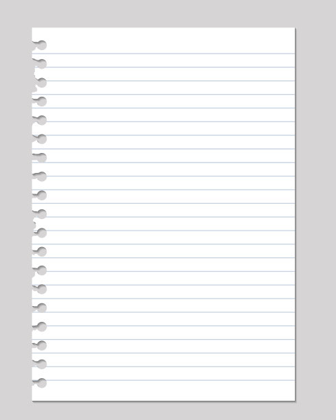 矢量现实插图从一个工作簿撕纸与阴影，孤立在一个灰色的背景图片下载