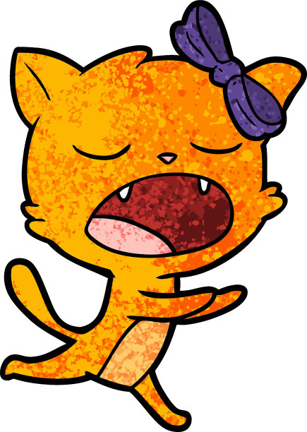 卡通猫打呵欠图片下载