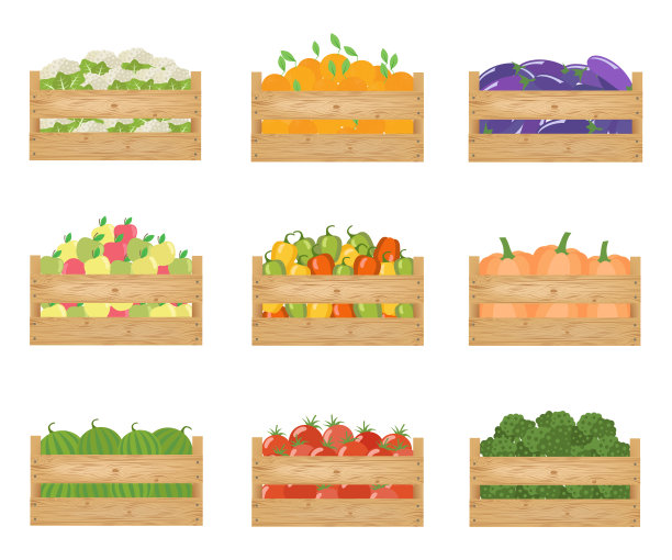 装蔬菜的木箱。有机蔬菜。图片下载