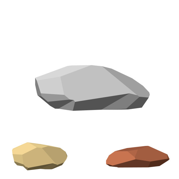 多边形石头。孤立在白色背景上。3 d矢量插图。图片下载