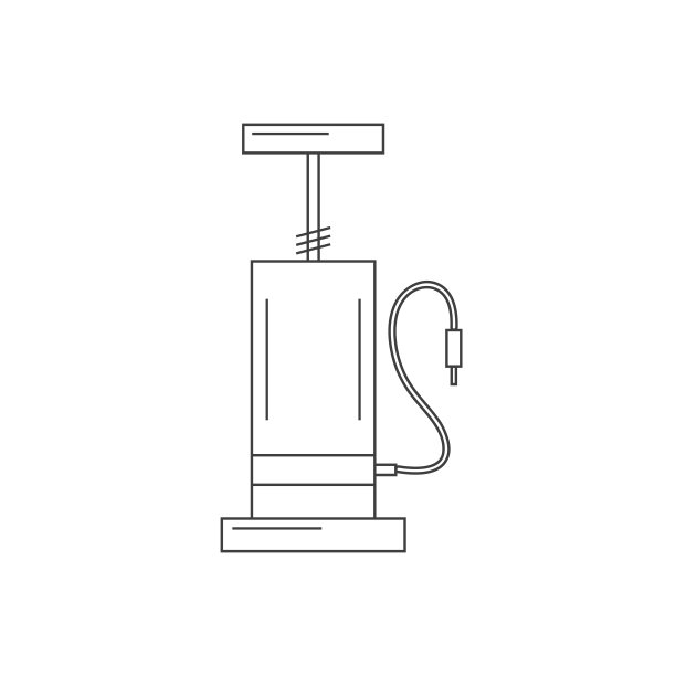 自行车泵轮廓图标孤立的白色背景图片下载