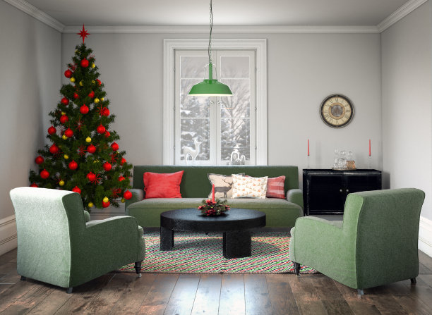 圣诞节的客厅图片下载