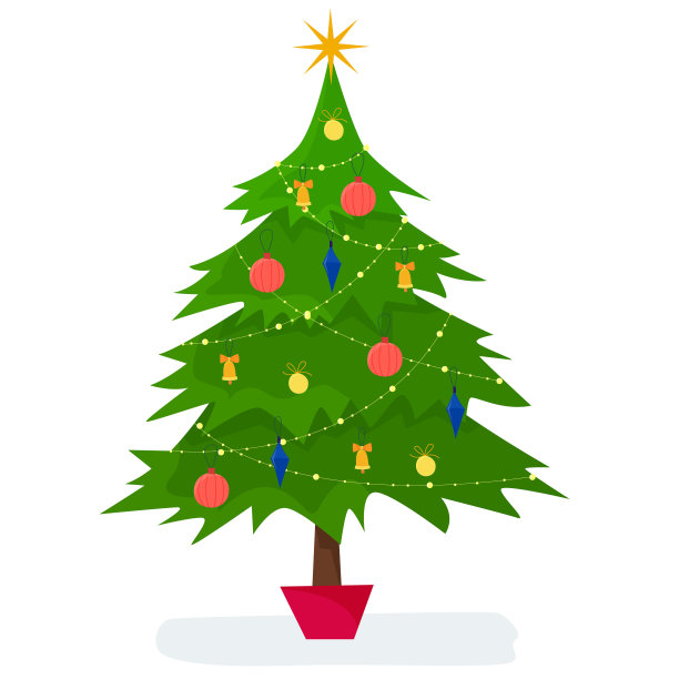 用礼盒装饰圣诞树图片下载