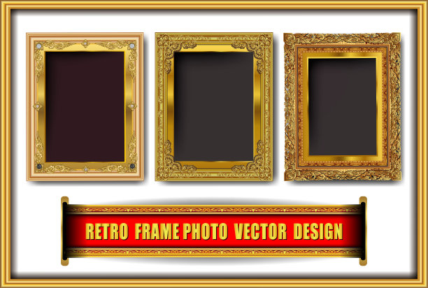 泰国皇家黄金框架上的德雷克模式背景，老式照片框架上的德雷克背景，古董，矢量设计模式图片下载
