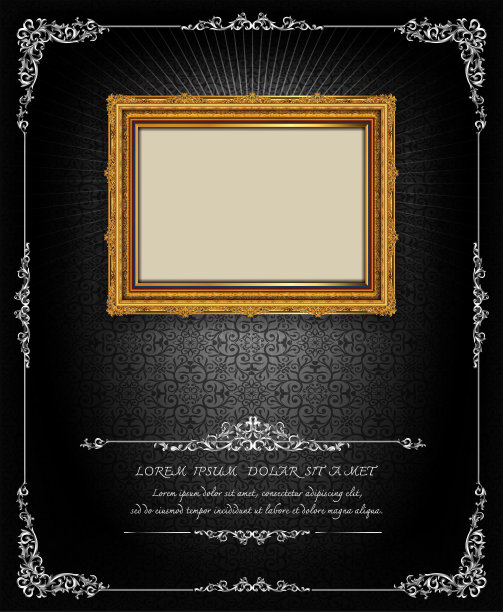 泰国皇家黄金框架上的德雷克模式背景，老式照片框架上的德雷克背景，古董，矢量设计模式图片下载