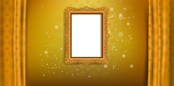 泰国皇家黄金框架上的德雷克模式背景，老式照片框架上的德雷克背景，古董，矢量设计模式图片下载