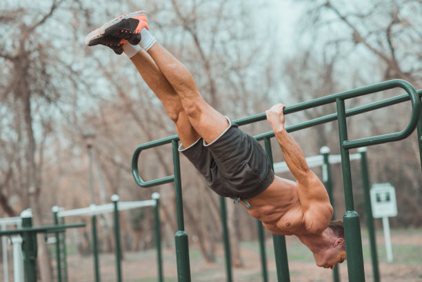 男人在做倒立引体向上图片下载