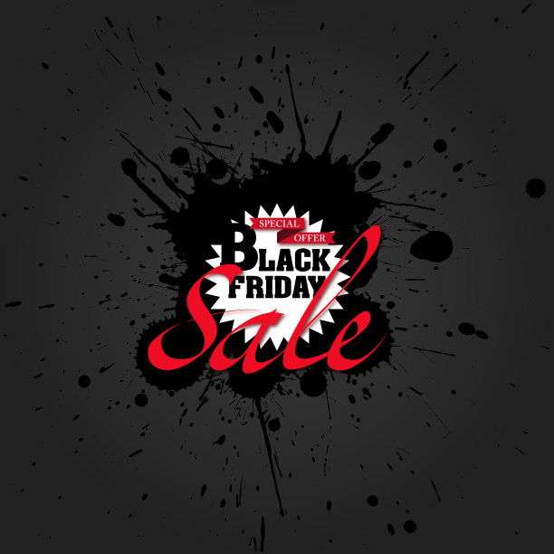 黑色星期五背景[水滴墨海报]图片下载