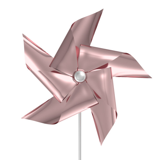 玫瑰金纸风车素材图片