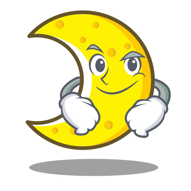 傻笑的新月人物卡通图片下载