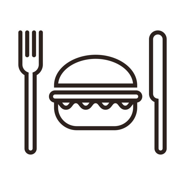 汉堡包，刀叉图片下载