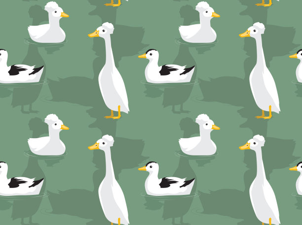 鸭冠卡通无缝墙纸图片下载