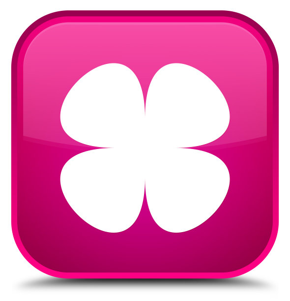 花叶图标特殊的粉色方形按钮图片下载