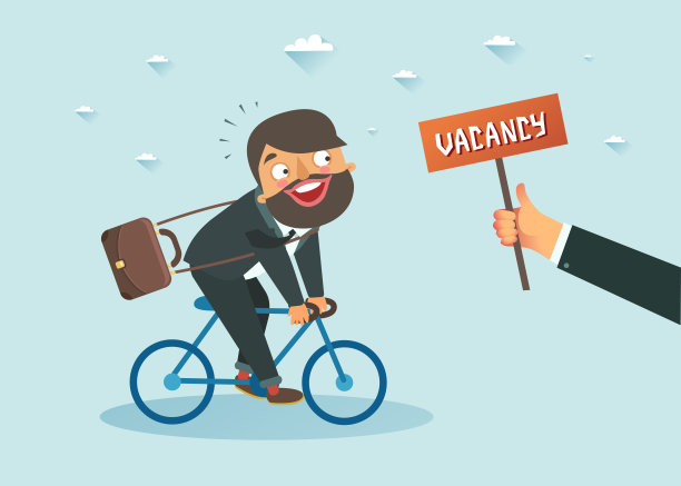 一名男子骑着自行车前往空缺通告图片下载