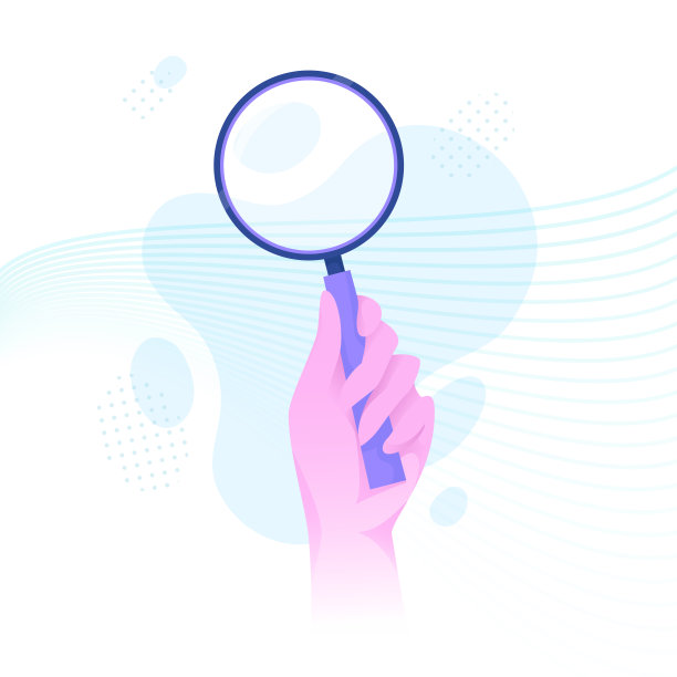 手持现代放大镜在明亮的材料阴影图片下载