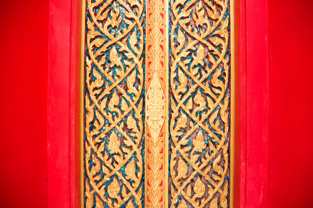 泰国艺术在公共寺庙的墙上图片下载