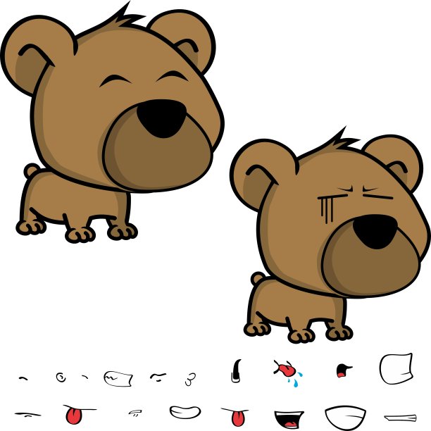 可爱的小大头宝宝泰迪熊表情图片下载