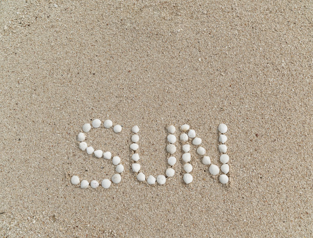 沙滩上写图片下载