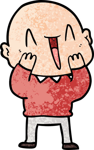 快乐的卡通秃头男人图片下载