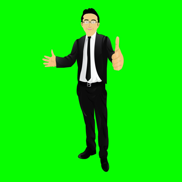 穿着西装，翘着大拇指的商人图片下载