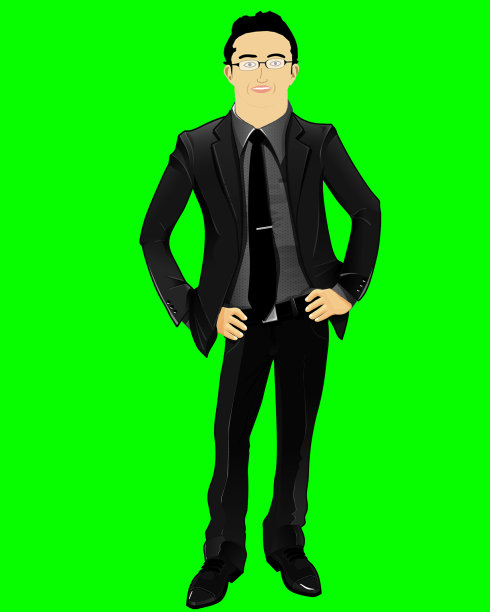 成功商人的双手放在腰间图片下载