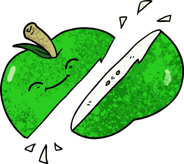 卡通切苹果图片下载