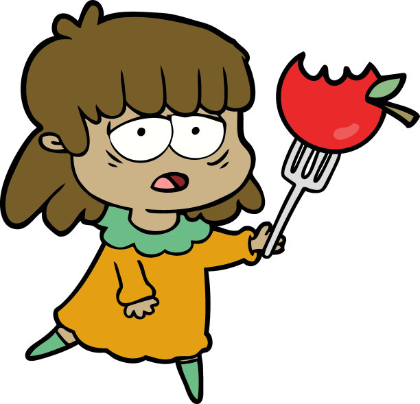 卡通疲惫的女人健康饮食图片下载