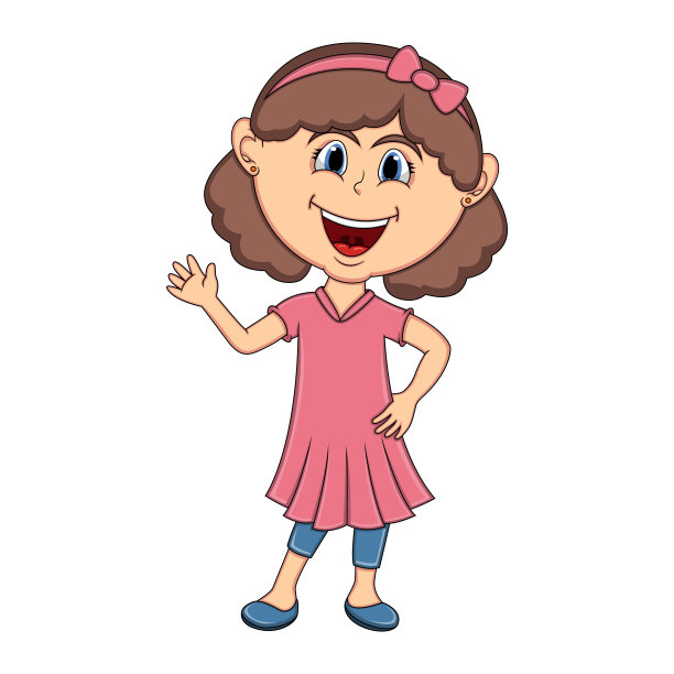 美丽的小女孩卡通图片下载