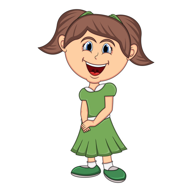 美丽的小女孩卡通图片下载