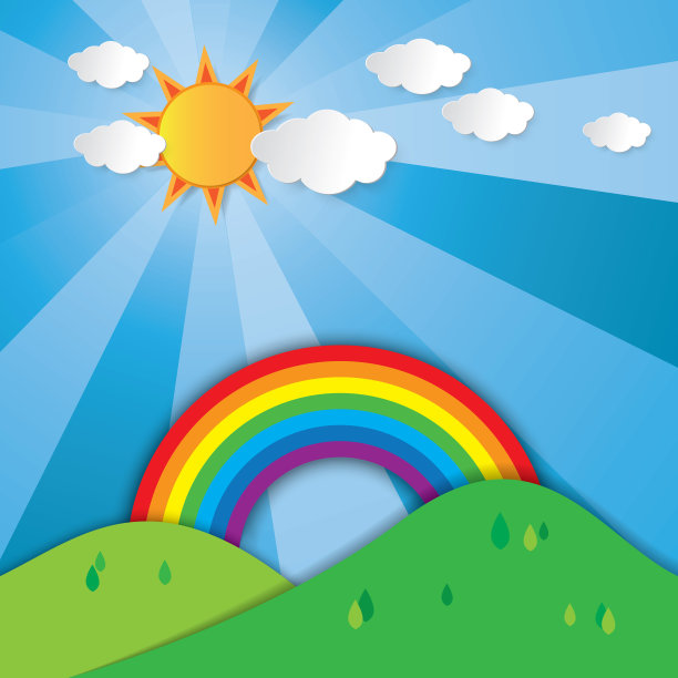 风景纸艺术矢量背景图片下载