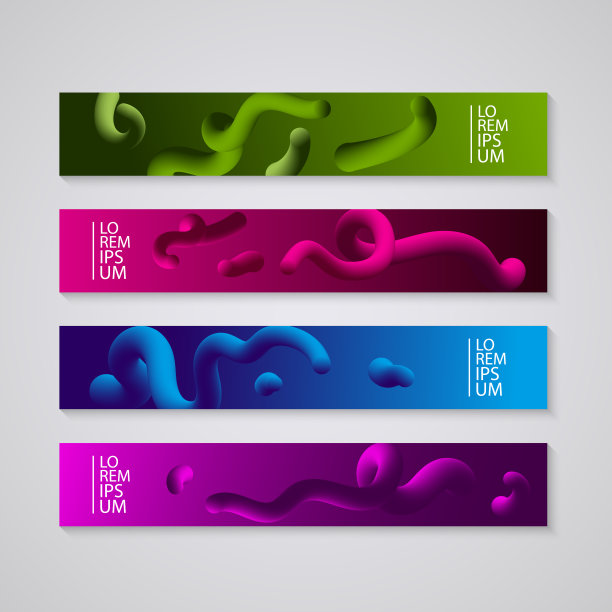 横幅为您的网站与彩色抽象封面。彩色流体的梯度背景。Eps10矢量插图。图片下载