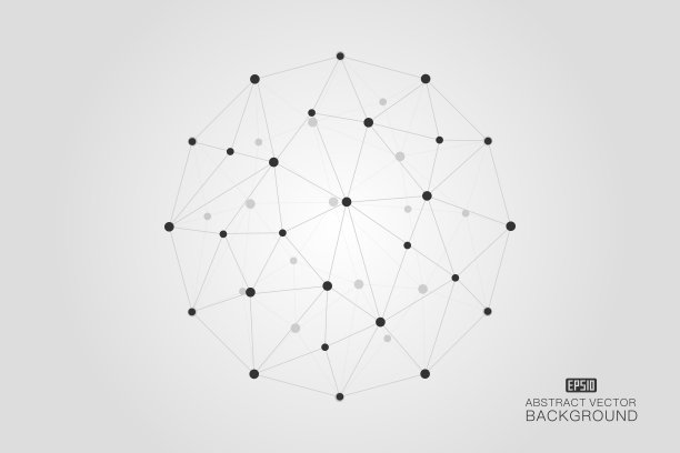 三维点线链接网格多边形矢量抽象背景图片下载