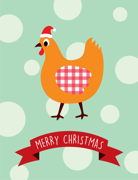 小鸡快乐圣诞祝福图片下载