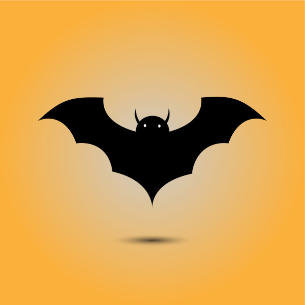 蝙蝠矢量黄色背景万圣节概念图片下载