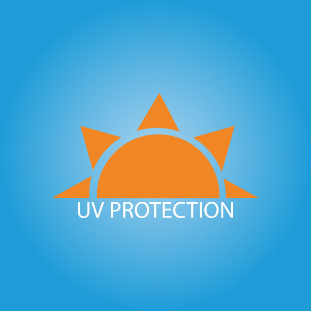 紫外线保护插图图标矢量蓝色背景图片下载