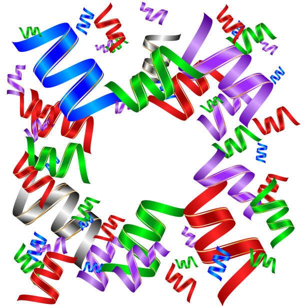 新年的背景。白色的圆与彩色的纸蛇纹石。矢量图图片下载