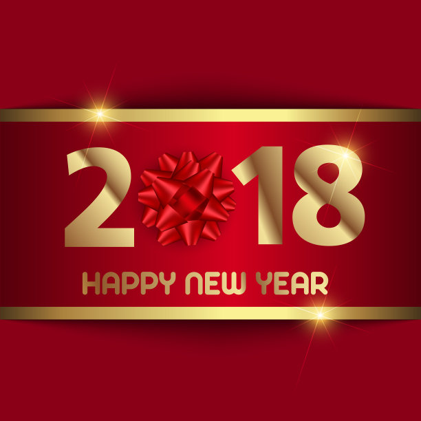 新年红背景红蝴蝶结红背景。向量图片下载