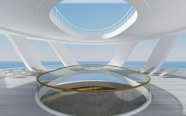 豪华客轮的甲板图片下载