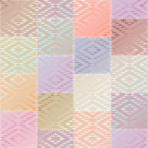 正方形的几何拼接图案。图片下载